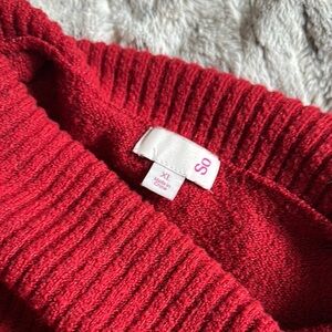 H&M Red Cowl Neck Sweater with Ribbed Knit